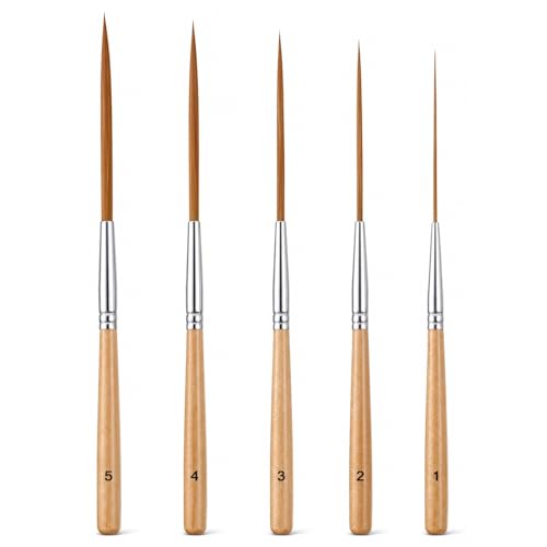 5 Pcs Long Liner Brushes Pinstriping Brush Detail Paint Brushes