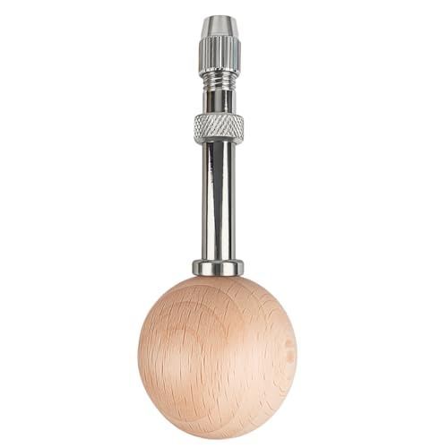 3.5" Pin Vise Set (2 Pack) | Teak Wood Handle | Ideal for Tapping, Reaming, Setting | Ball Head Design for Easy Grip