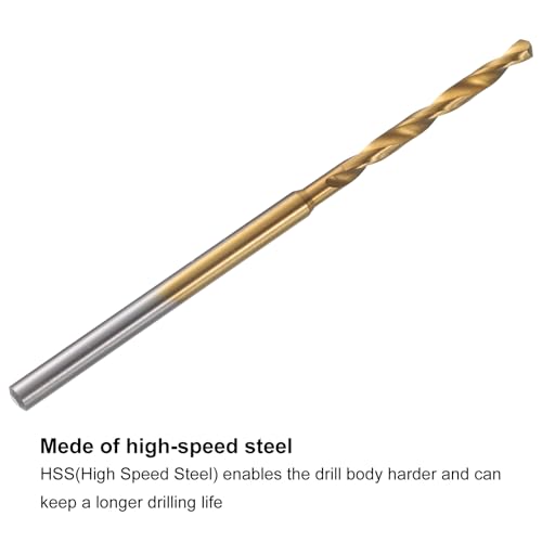 uxcell 8Pcs 1.8mm Mini Twist Drill Bit, Micro Engraving Drill Bits High-Speed Steel 2.35mm Shank Titanium Coated for DIY Resin, Amber and Wood - size: 1.8mm