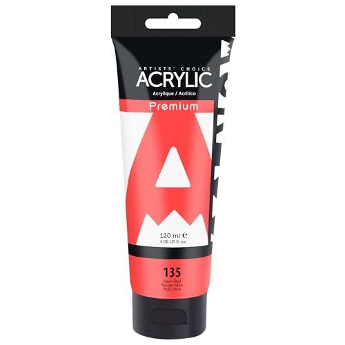 AUREUO Neon Red Acrylic Paint, 4 fl oz / 120ml, 1 Tube - color: Neon Red, size: 4 Fl Oz (Pack of 1)