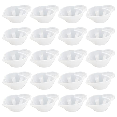 AUEAR, 20 Pack Silicone Mold Cup Dispenser Resin Mini Measuring Cups for DIY Epoxy Craft - size: 20 Pack