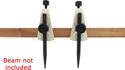 Blue Fox Tools Large Adjustable Trammel Head Set Beam Compass with Pencil Holders and Hardened Points| Includes 2 Trammel Heads & 2 Small Divider Points| Precision Marking for Woodworking