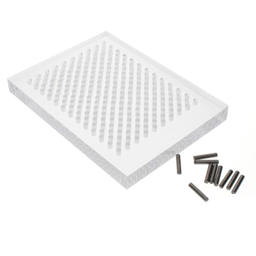 The Beadsmith Wig Jig Olympus Lite – Wire Elements – Acrylic Square Jig 3” x 4”, 238 Holes, 10 Removable Metal Pegs – Tool for Making Wire Components and Jewelry Designs - size: 3" x 4" Square Jig
