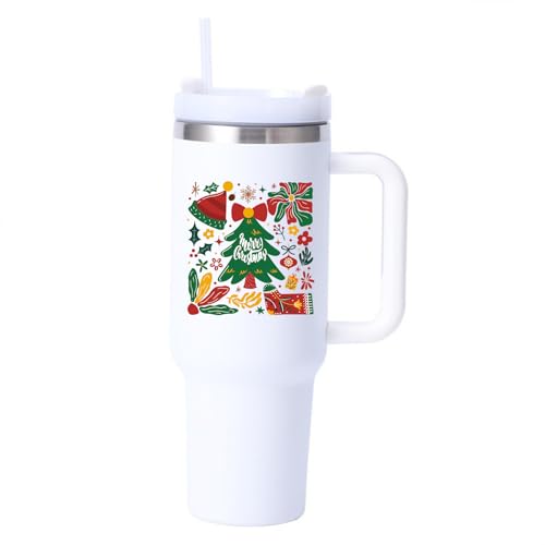 10pcs Merry Christmas Magic UV DTF Transfer Decals for Glass Cup Rub on Pine Tree UVDTF Cup Wraps for Ceramic Mugs Merry Bright Decoration Applique - style: CD23