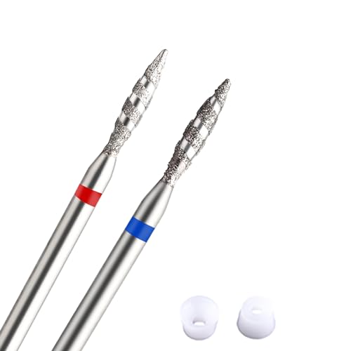Acycoin2A 2PCS Tornado Flame Nail Drill Bit Rotary Burr Spiral Nail Mills