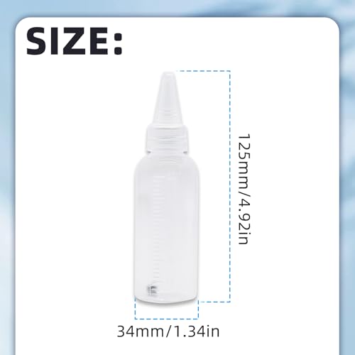 10Pack Airbrush Paint Bottle 60ml with Scale&Mixing Ball Plastic Container - size: 60ml