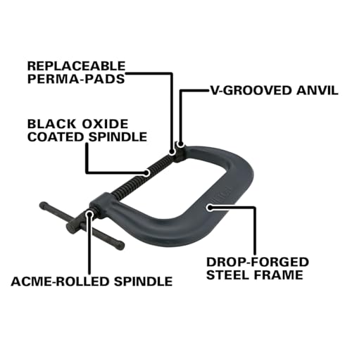 Wilton C-Clamp, 12-1/4" Opening, 6-1/4" Throat, 9300 Lbs. Clamping Force (Model 412) - size: 12-1/4 in., style: Pack of 1