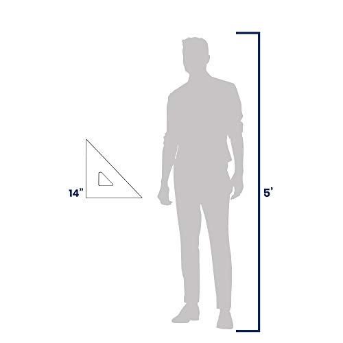 Pacific Arc Drafting Triangle, 14-inch, 45/90 Degrees, Clear Acrylic - color: Clear, size: 14-in, 45/90 degrees