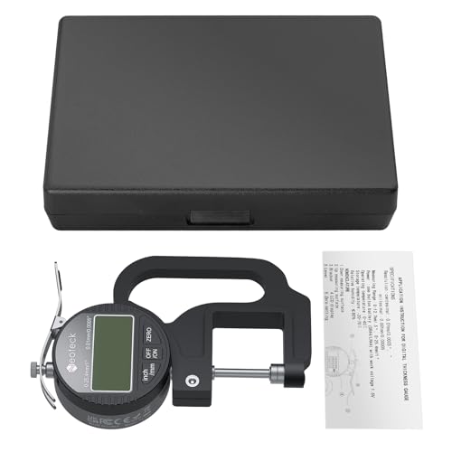 Neoteck Digital Thickness Gauge 1inch/25.4mm,0.0005inch/0.01mm Accuracy - color: Silver-black, size: 0-1"/0.0005"