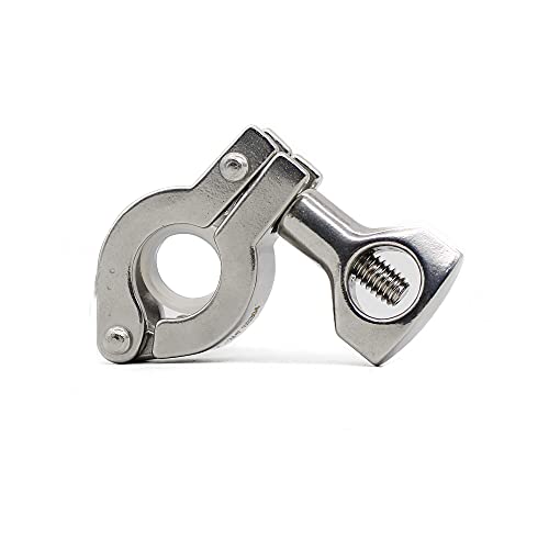 Tri Clamp with Wing Nut Stainless Steel 304 Heavy Duty Sanitary Single Pin Tri Clamp Clover with Silicone Gasket (Flange Size: 34mm) - size: flange size 34mm