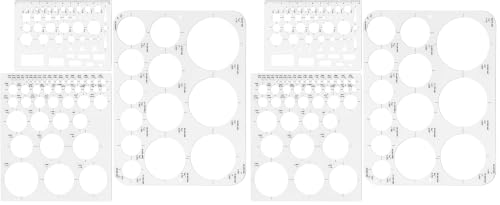 Tamaki Circle Template Circle Round Stencil Templates for Drafting for Office and School Building Formwork Drawings Templates, Large and Small Size, 6 Pack - size: 11.42 x 8.70 Inch (Pack of 2)