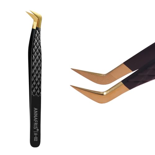 Lash Tweezers for Eyelash Extensions,Precision Fiber Tip for Volume Eyelash Extensions,Lash Extension Tweezers for Easy Application and Removal-A02 - size: 1PC-02