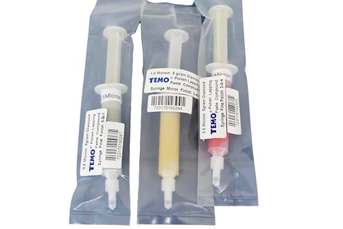 TEMO 3p Syringe Diamond Lapping Paste Polish Finishing 0.5, 1.0, 3.5 Micron - size: 0.5, 1.0, 3.5 Micron (3-Piece Set)