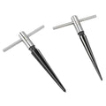 2 pcs Tapered Reamer T Handle 6 Fluted Chamfer Bridge Pin Hole Hand Held Reamer Sizes 1/8"-1/2" (3-13mm) & 5''-5/8'' (5-16mm) Handle Drilling Tools