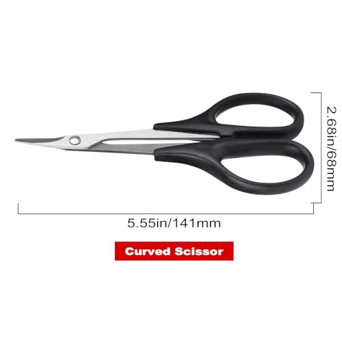 2PCS HobbyPark RC Body Curved Scissors Trimming Scissor for RC Vehicle Truck Buggy Lexan Plastic Bodyshell Helicopter Canopy