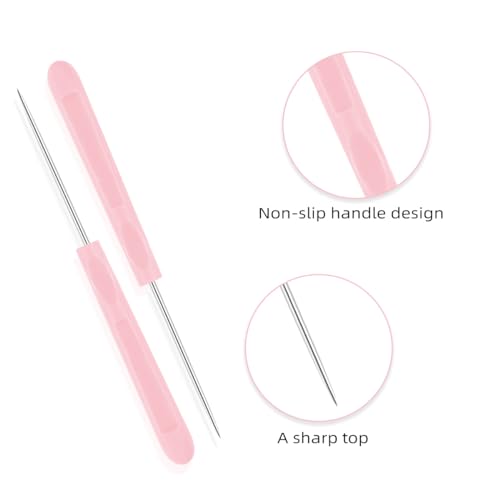 Cookie Decorating Scribe Supplies Icing Scribe Tool for Cake DIY Craft Leather Awl Tool Sewing Stainless Steel Fondant Sugar Stir Needle Biscuit Icing Pin Kit with Handle Baking Scribe Tool(12 Pieces