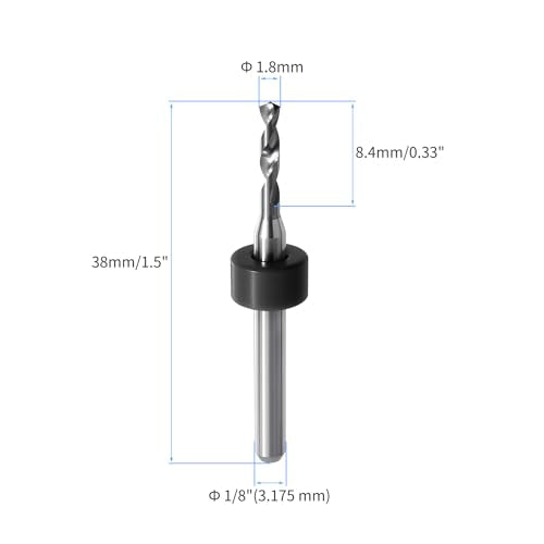 10PCS 1.8mm Tungsten Carbide Shank Micro Drill Bits for PCB - size: 1.8mm (CED)