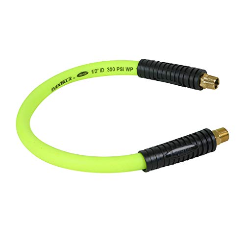 Flexzilla Swivel Whip Air Hose 2 Feet | 1/2" Hose I.D. and 3/8" Fittings | Extreme All-Weather Flexibility | Durable and Abrasion-Resistant Outer Cover, 3/8" NPT Ends - size: 1/2" (inch) x 2' (feet)