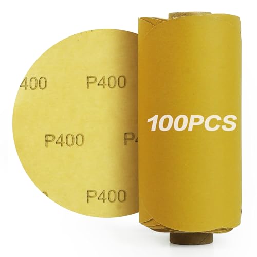 PSA Sanding Discs 6 Inch Adhesive Backed Sandpaper 100 Pack 400 Grit Self Adhesive Sanding Discs for DA Sander Self Stick for Wood, Auto Body Repair, Paint, Metal, and Plastic - style: 400 Grit