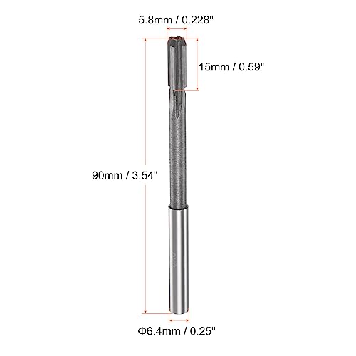 HARFINGTON Chucking Reamer 5.8mm H7 C1/K30 Carbide Tip Precision Straight Flutes Round Shank Lathe Machine Milling Cutter - size: 5.8mm