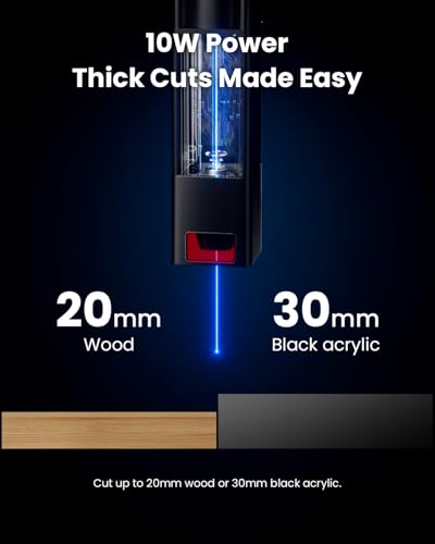 Longer Ray5 Laser Engraver and Cutter, 10W Laser Engraver, 125×130mm - size: 125x130mm