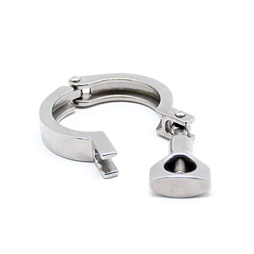 TC 1.5" Tri Clamp with Wing Nut Stainless Steel 304 Heavy Duty Sanitary Clamp Single Pin(2 pack) - size: 1.5 inch(2 pack)