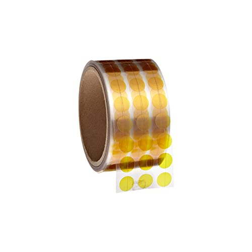 Bertech Polyimide Masking Discs, 1/2 Inch Diameter, Amber, Made from High Temperature Polyimide Film with Silicon Adhesive (2,000 Per Roll), RoHS Compliant - size: 0.5 Inches