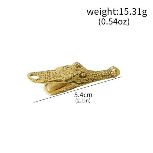 Vintage Crocodile Head Journal Clip - 3.4 Inch Heavy Duty Alligator Metal Book Clip Pin, Solid Decorative Bookmark Paper Organizer Notebook Holder Planner for Home Office Desk - color: Small Golden Clip