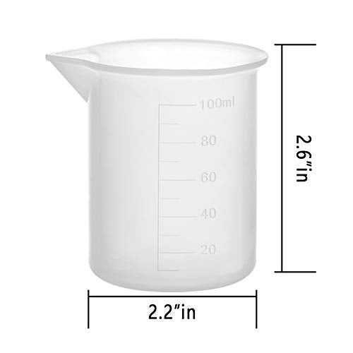 Gartful 100ml Resin Measuring Cups, 9PCS 3 oz Graduated Silicone Resin Mixing Cups, Reusable Stir and Pour Tools for Epoxy Resin, Jewelry Casting Moulds, Acrylic Paint Pouring, Cup Making - size: Small-100ml*9