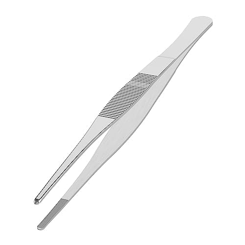 6.3" Stainless Steel Tweezers, Straight Blunt, 1/16" - size: 6.3"L(1/16"T)