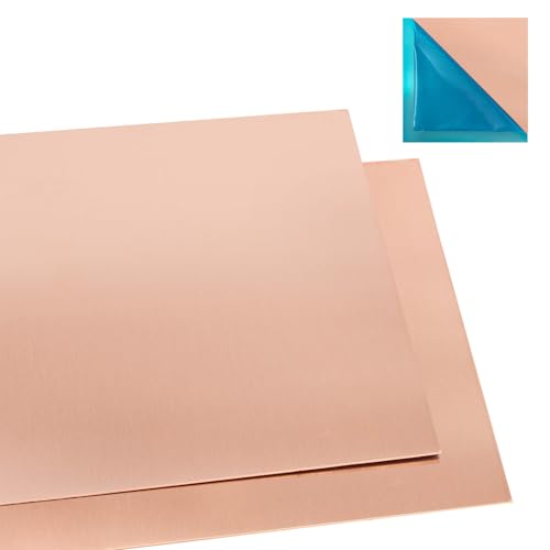 2 Pcs 99.9%+ Pure Copper Sheets, 4" x 4", 18 Gauge Thickness Copper Plates - size: 4" x 4", 18 Gauge