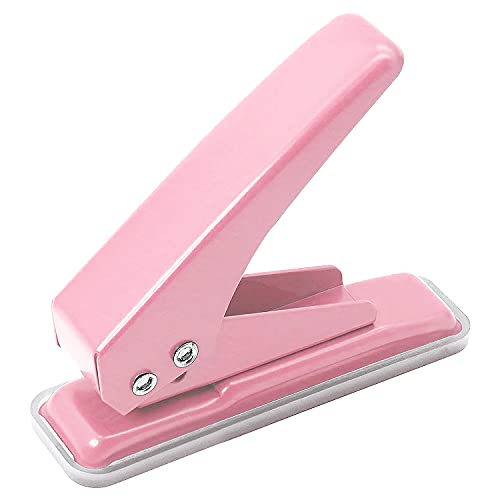 Single Hole Puncher, 1/4" Hole, 20 Sheet Capacity, Pink, 1 Pack - color: Pink