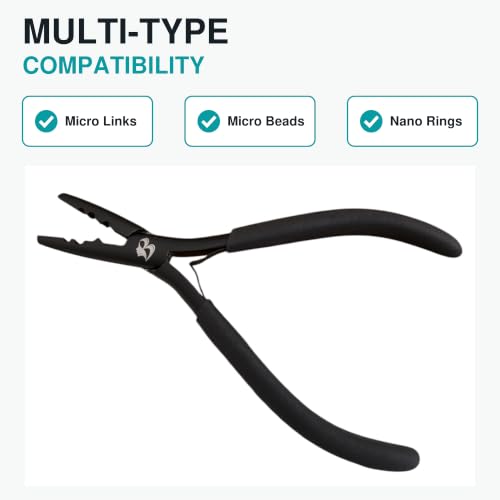 MIRACLE 7 Inch Hair Extension Pliers, 2-Hole Bead Crimper and Remover Tool - size: 7 inch