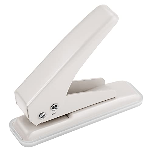 Single Hole Puncher, 1/4" Hole, 20 Sheet Capacity, Ivory White, 1 Pack - color: Ivory White