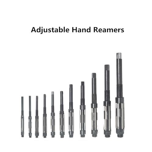 WFLNHB 11 Set High Speed Steel Adjustable Hand Reamers, H4-H14, 11.75mm-38mm, All 6 Blades Replacement for Drilling Machine and Other Machine, Metric