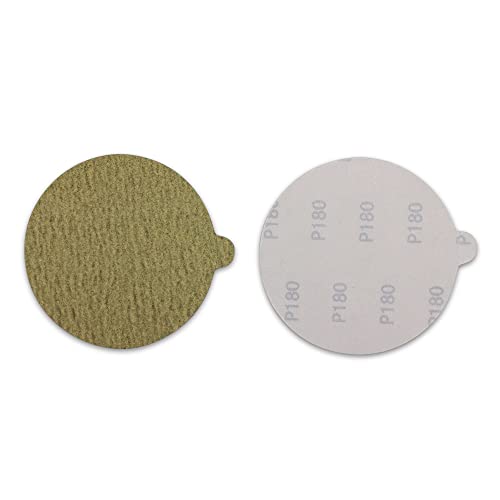 BHA 6 Inch Gold PSA Sanding Discs with Tabs, DA Sander - 80 Grit - 100 Pack