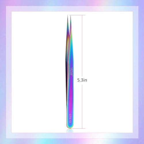 Fiber Tip Tweezers for Lash Extensions Precision Eyelash Isolation(Needle) - style: CTS-12 for Isolation