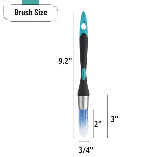 Bates- 0.75in Small Trim Paint Brush, Blue-Black - color: Blue-black, size: 0.75 inch, 1 Pack