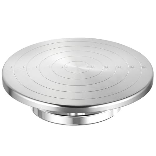 Yncotte Pottery Wheel, 12 Inch Double-Sided Sculpting Wheel with Scale - size: 12 Inch with Scale