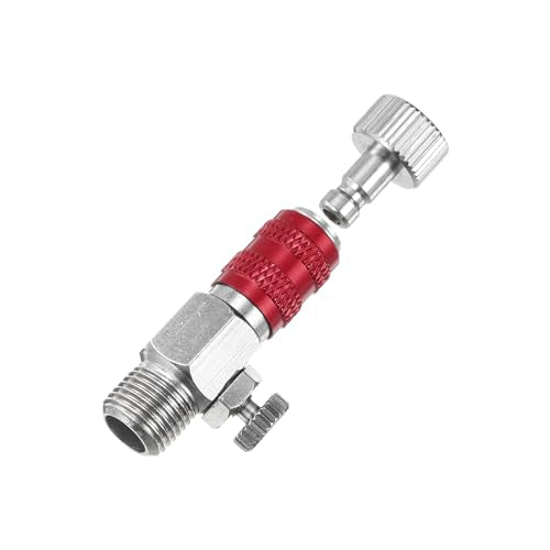 PATIKIL 1/8 Air Brush Connector Adapters, 2pcs Air Brush Quick Connect Air Brush Airflow Control Valve Quick Release Disconnect for Air Brush Hose, Red - color: Red