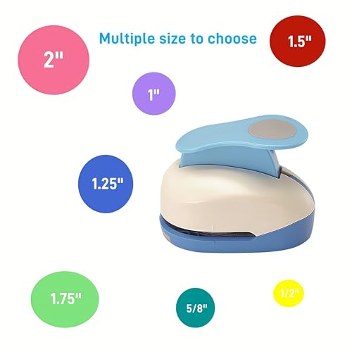 1.5 Inch Circle Punch, 38mm Circular Cutter Tool, Paper Craft Lever Punches, Blue, Modern Functional - color: Circle-1.5