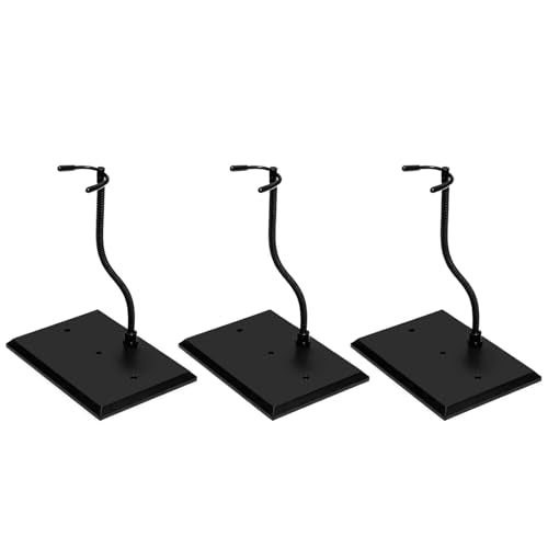 Action Figure Stand with Flexible Bendable Metal Arm, Adjustable Waist Clamp Display Stand Compatible With HG RG SD SHF Gundam 1/144 Models, Stop Motion Rig for Posing.（3Pack Black） - color: Black