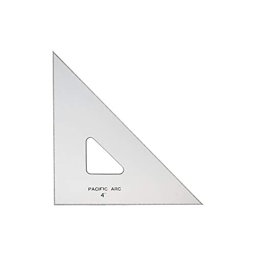 Pacific Arc Drafting Triangle, 4-inch, 45/90 Degrees, w/Inking Edge, Topaz - color: Topaz, size: 4-in, 45/90 degrees