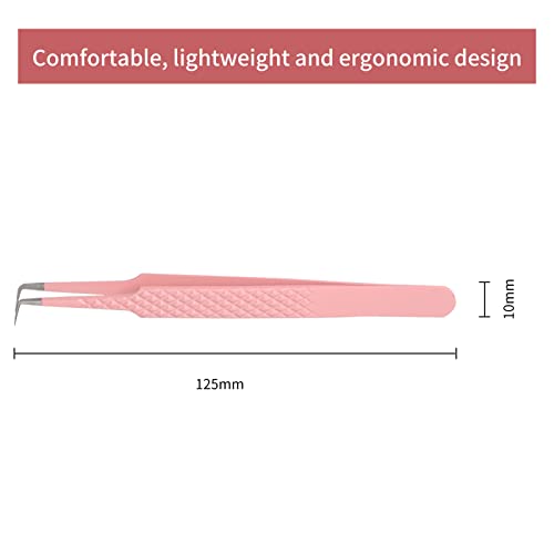 Lash Tweezers for Eyelash Extensions FADLASH Professional Japanese Stainless Steel Precision Lash Extension Tweezers Precise Individual Lashes Tweezers - size: 90 Degree Tweezers