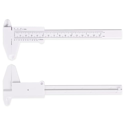 Ultrassist Plastic Vernier Caliper (2pcs), 150 mm Mini Plastic Caliper for School Student, Portable 0-6 Inch Measuring Tools, Sliding Gauge (Pack of 2) - size: 6 to 7.9 Inches (Pack of 2)