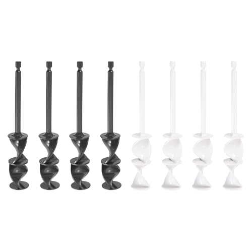 MECCANIXITY 4Pcs Drill Paint Mixer Epoxy Resin Mixer Helix Reusable Stirrer - color: Black/White