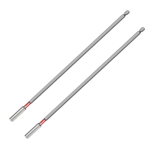 2PCS 12inch Magnetic Drill Bit Extension Holder for Impact Driver,1/4" Hex Shank S2 Steel Magnetic Screwdriver Extension,Drill Bit Extender - size: 2PCS