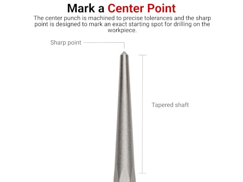 TEKTON 3/8 Inch Center Punch | 66083 | Made in USA - size: 3/8 in., style: Center