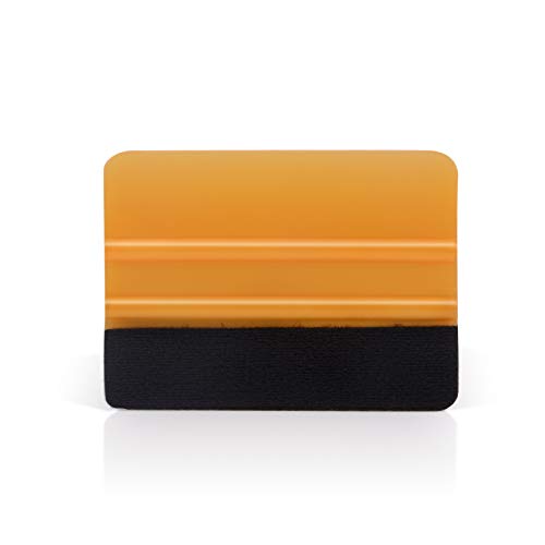 EHDIS 10pcs Vinyl Squeegee 4 Inch Car Vinyl Scraper Decal Applicator Window Tint Wallpaper Smoothing Tool with Black Fabric Felt Edge -Gold - color: Gold
