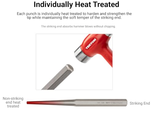 TEKTON 3/16 Inch Long Alignment Punch | 66275 | Made in USA - size: 3/16 in., style: Long Alignment